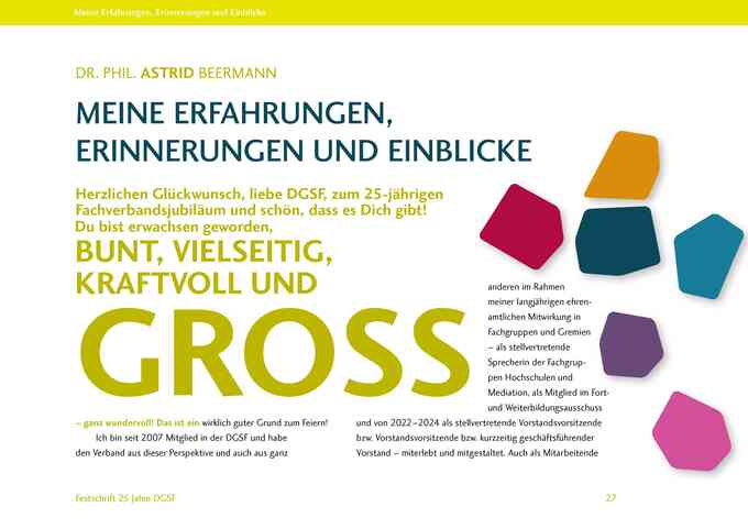 Beitragsanfang mit farbigen mosaiksteinartigen Elementen