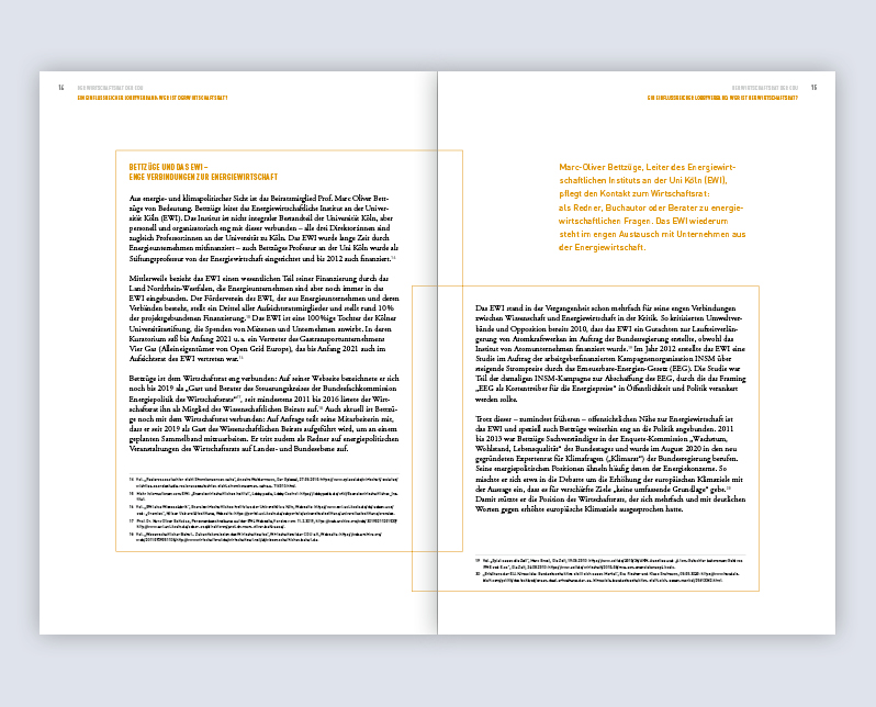 Editorial-Design, Layout einer weiteren Innenseite der Dokumentation