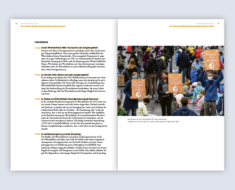 Editorial-Design, Layout einer Doppelseite mit großem Foto