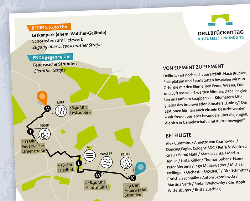 Verschiedene Stationen des Spaziergangs werden auf der Karte angezeigt