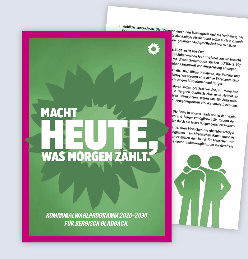 DIN A5 Kommunalwahlprogramm 2025-2030 für Bergisch Gladbach