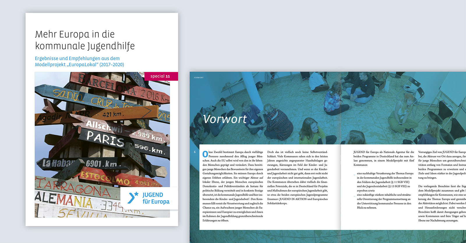 Cover und Innenseiten Reader JUGEND für Europa