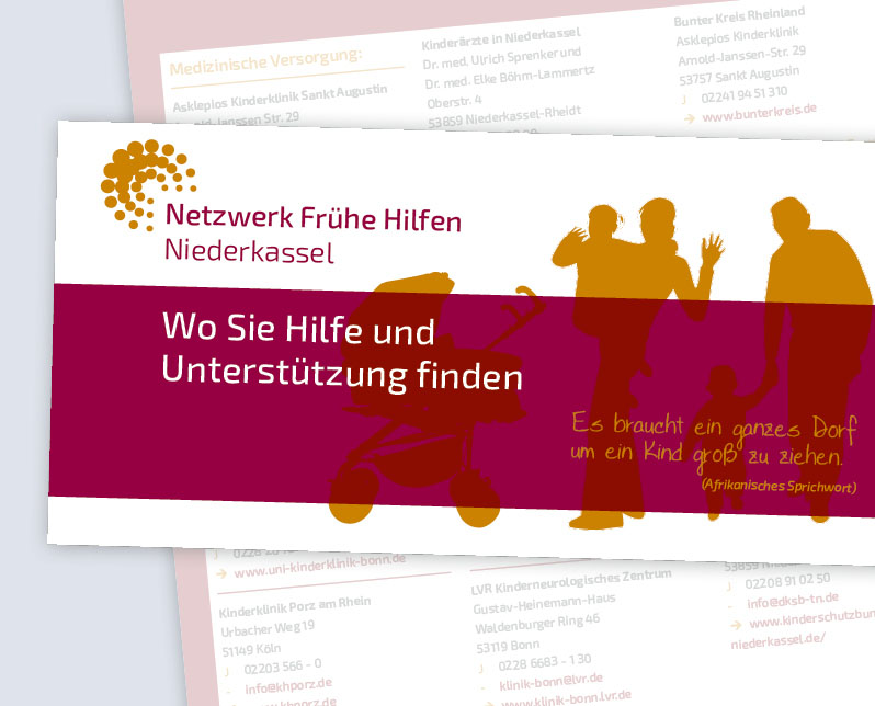 Titelseite des Faltblatts Netzwerk Frühe Hilfen