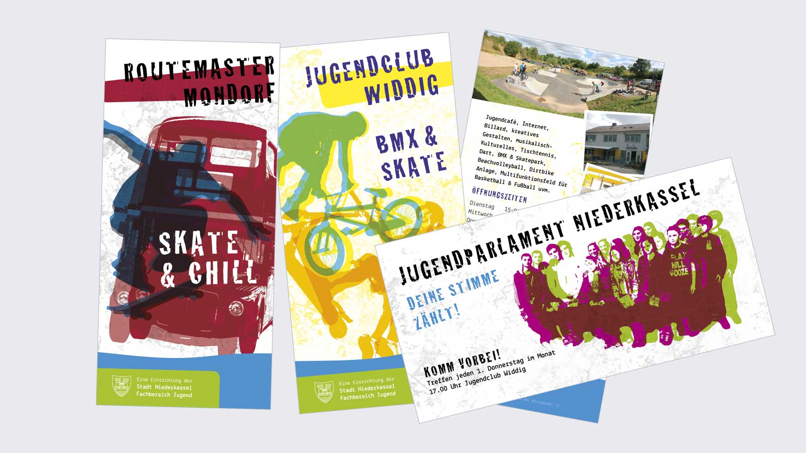 Peppige Faltblätter für Jugendzentrum und Jugendparlament